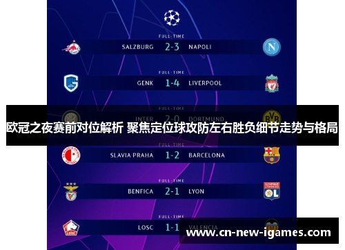 欧冠之夜赛前对位解析 聚焦定位球攻防左右胜负细节走势与格局 欧冠之夜赛前对位解析 聚焦定位球攻防左右胜负细节走势与格局